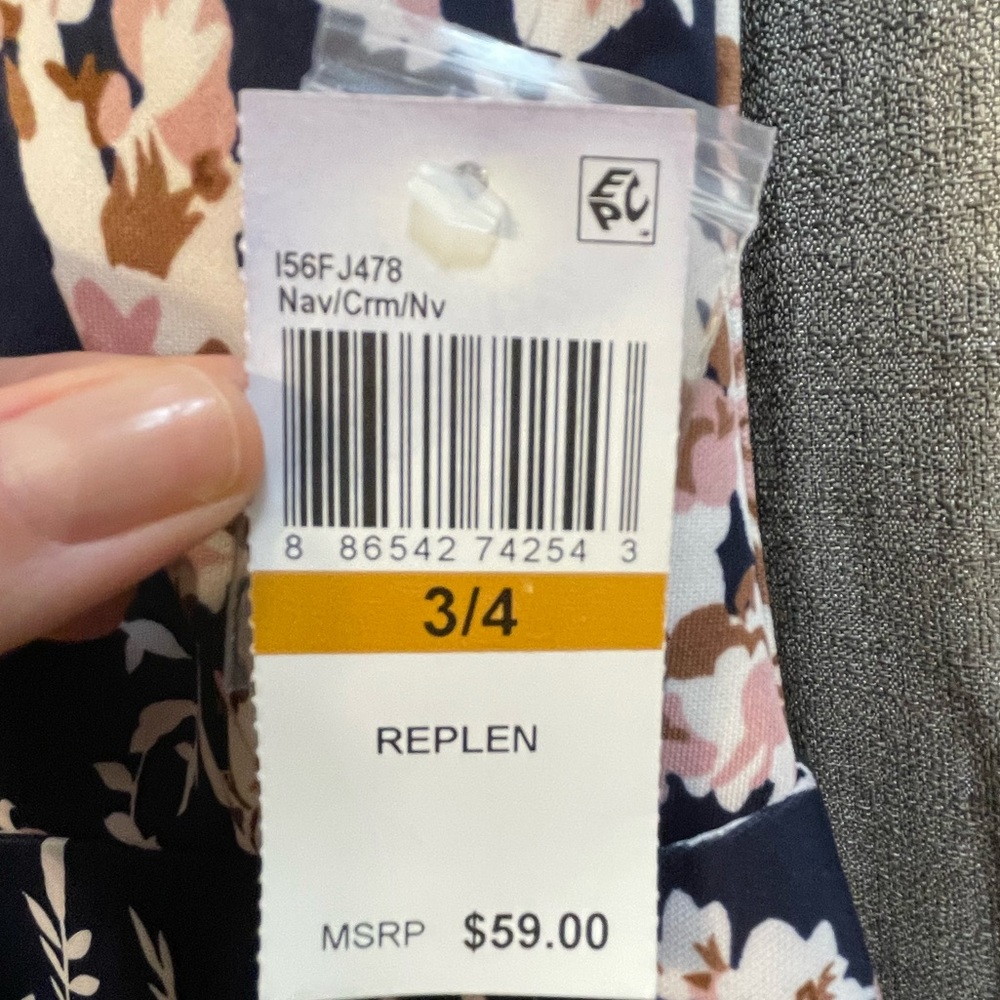 Printed Mock-Neck Crochet Trim Fit & Flare Dress - Picture 8 of 8